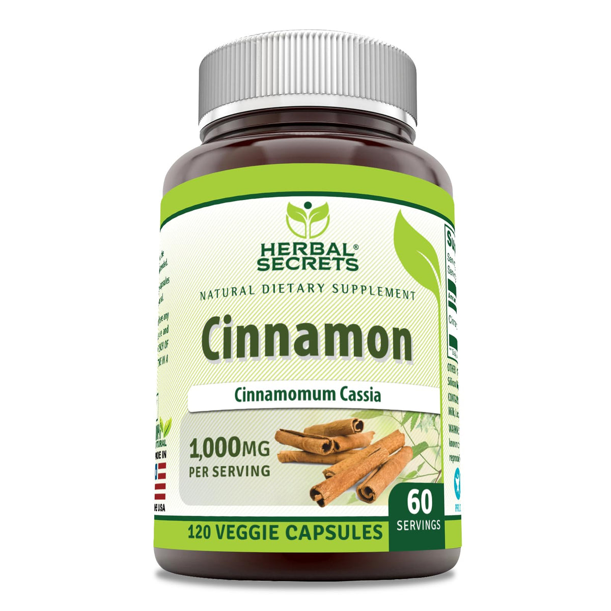 Cinnamon Supplement 1000 Mg 120 Veggie Capsules B93360