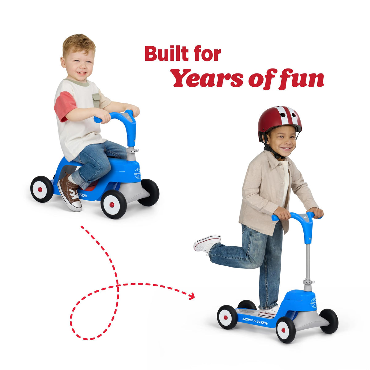Blue/Red/Pink 4-Wheel Kids Scooter V280265