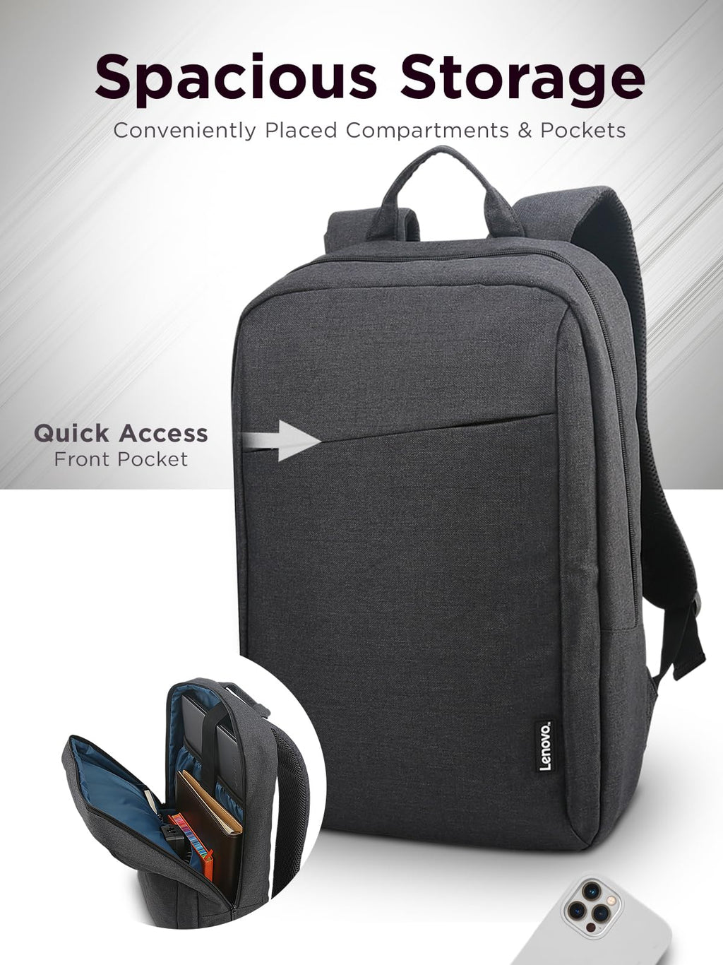 Black 15.6-Inch Laptop Backpack L5377