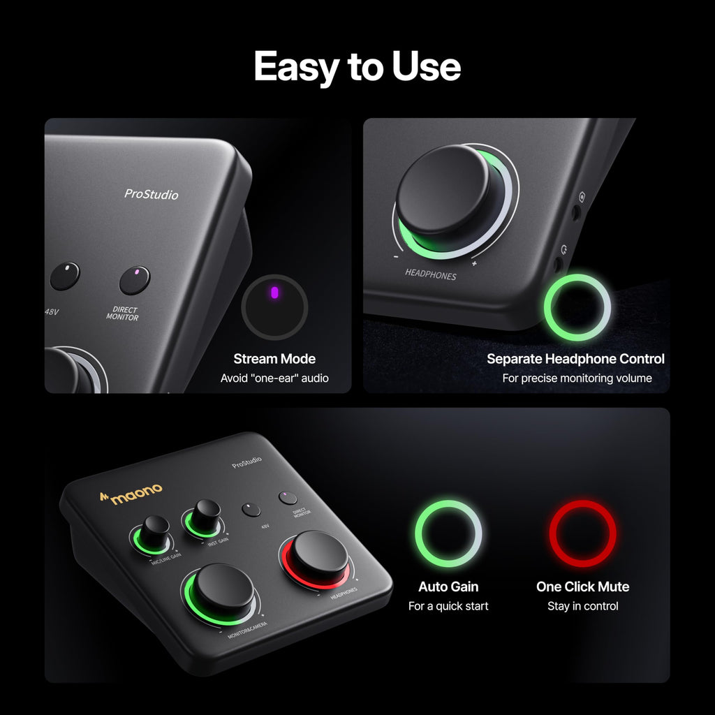 USB Audio Interface with 70dB Gain F207470