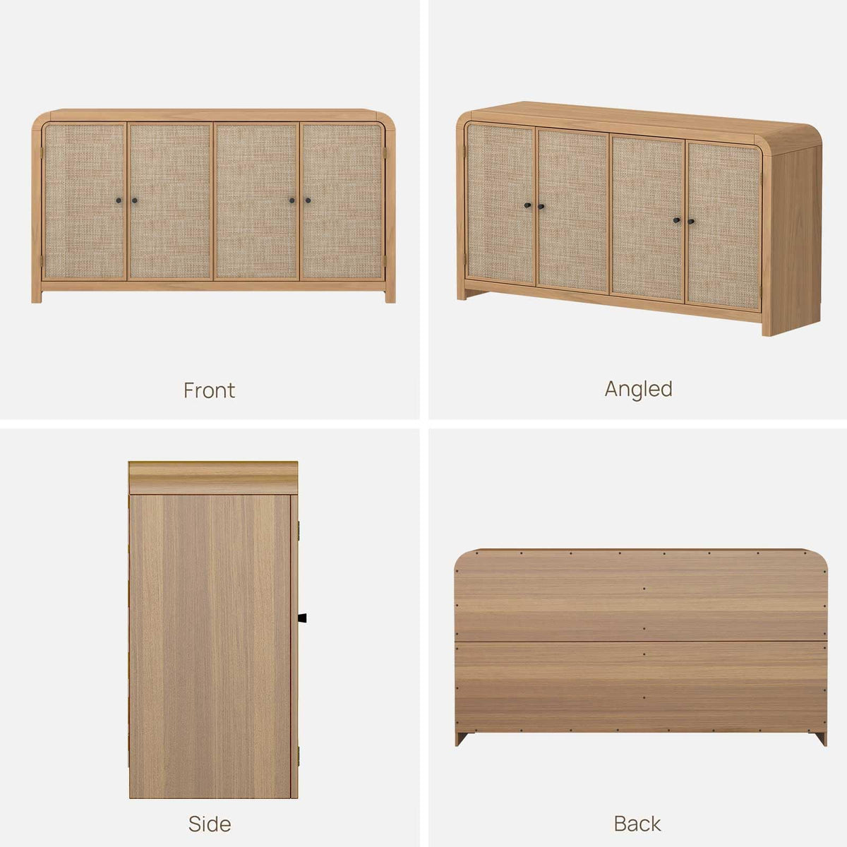 Oak Rattan Sideboard Buffet Cabinet B167359