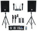 10" PA Speaker Pair with Mixer and Wireless Mics N845