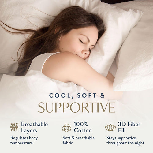 100% Cotton King Size Bed Pillows Set of 2 K334