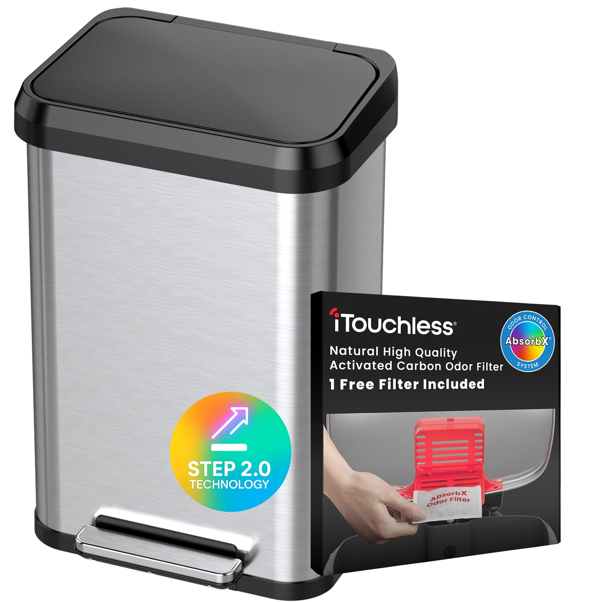13.2 Gallon Stainless Steel Kitchen Trash Can G823