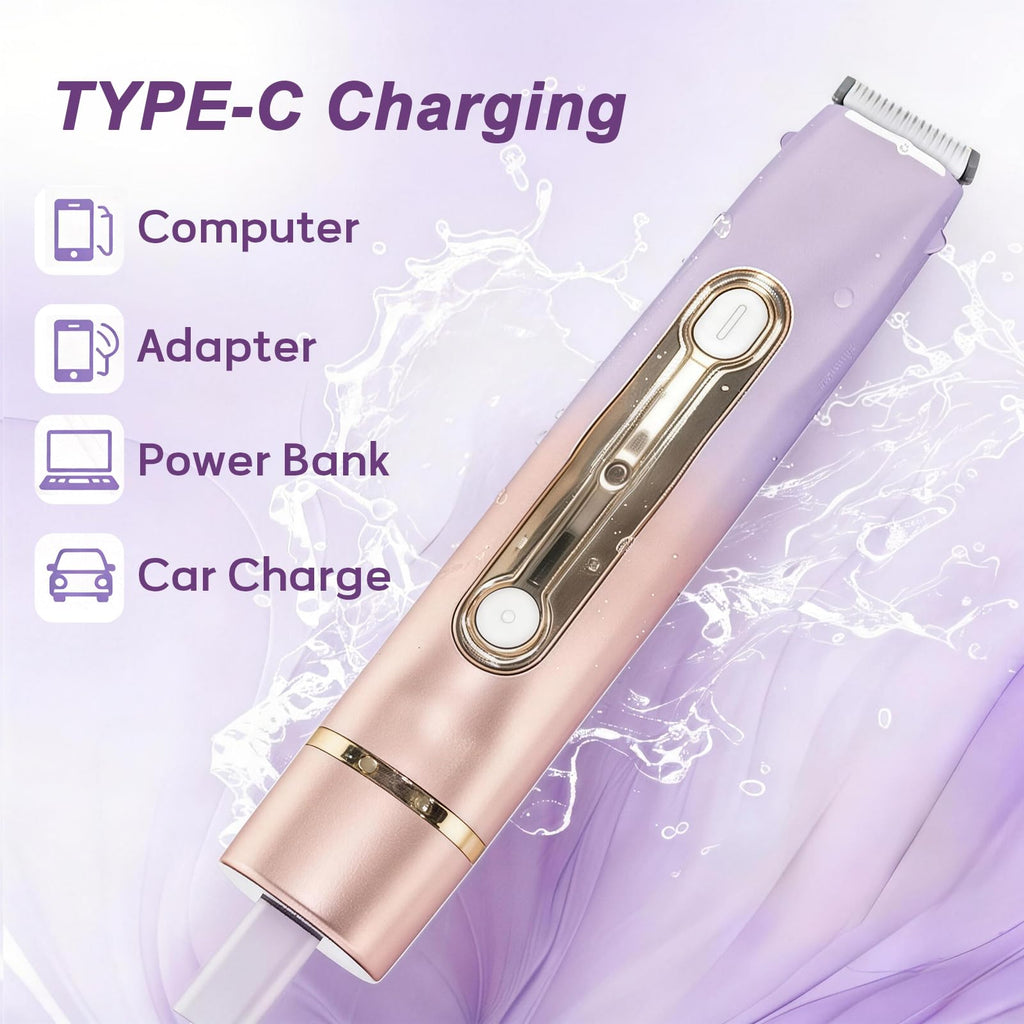 Light Purple Waterproof Dual-Head Bikini Trimmer D75806