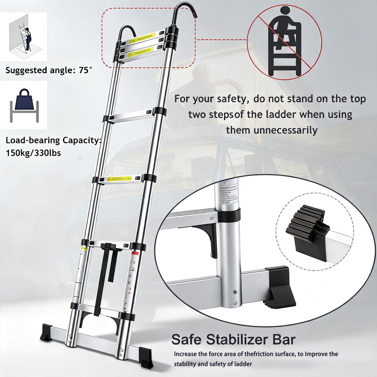 20.5FT Aluminum Telescoping Ladder O414262
