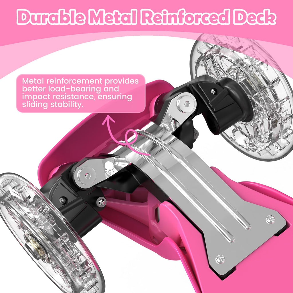 3-Wheel Kids Scooter with Light-Up Deck and Wheels D7172