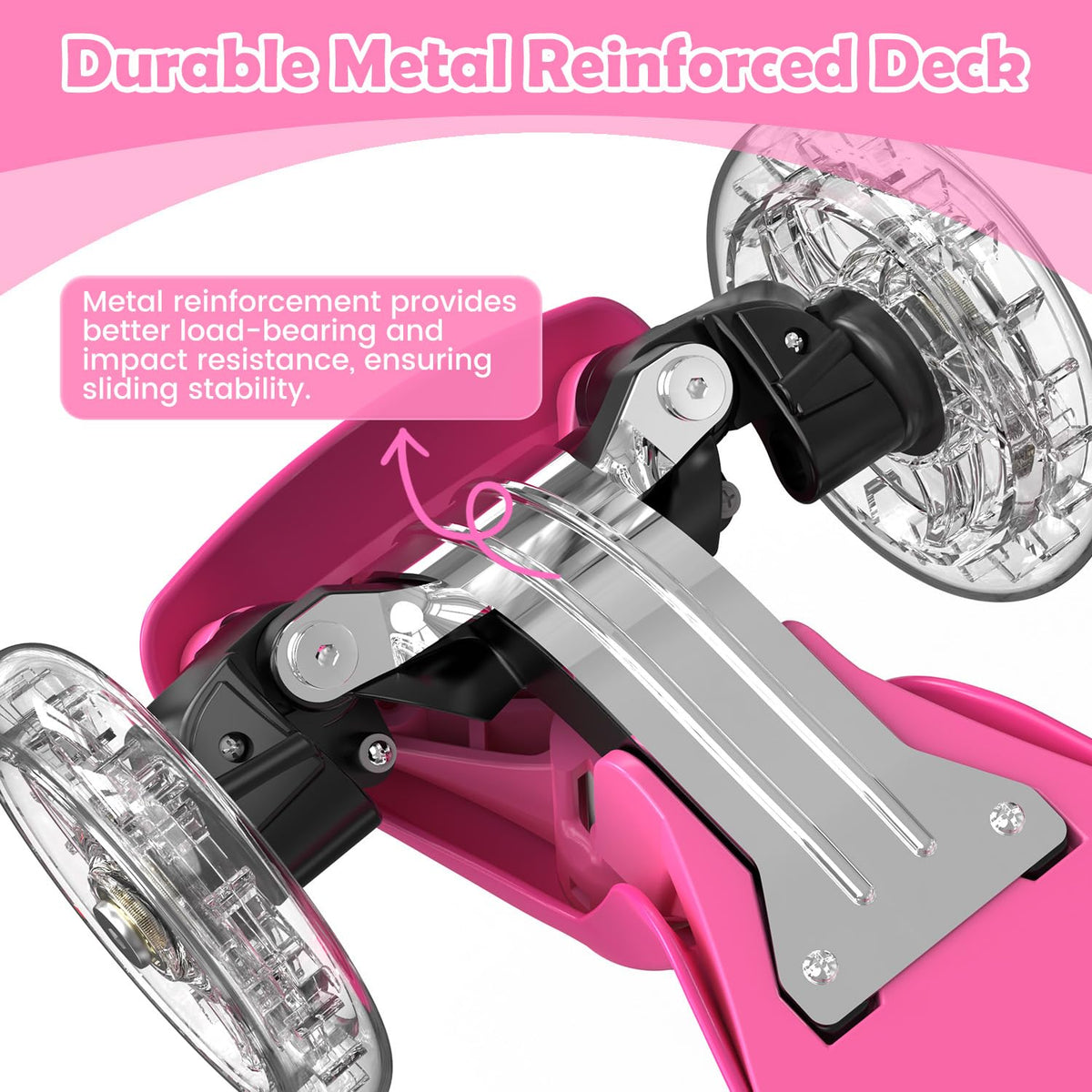 3-Wheel Kids Scooter with Light-Up Deck and Wheels D7172