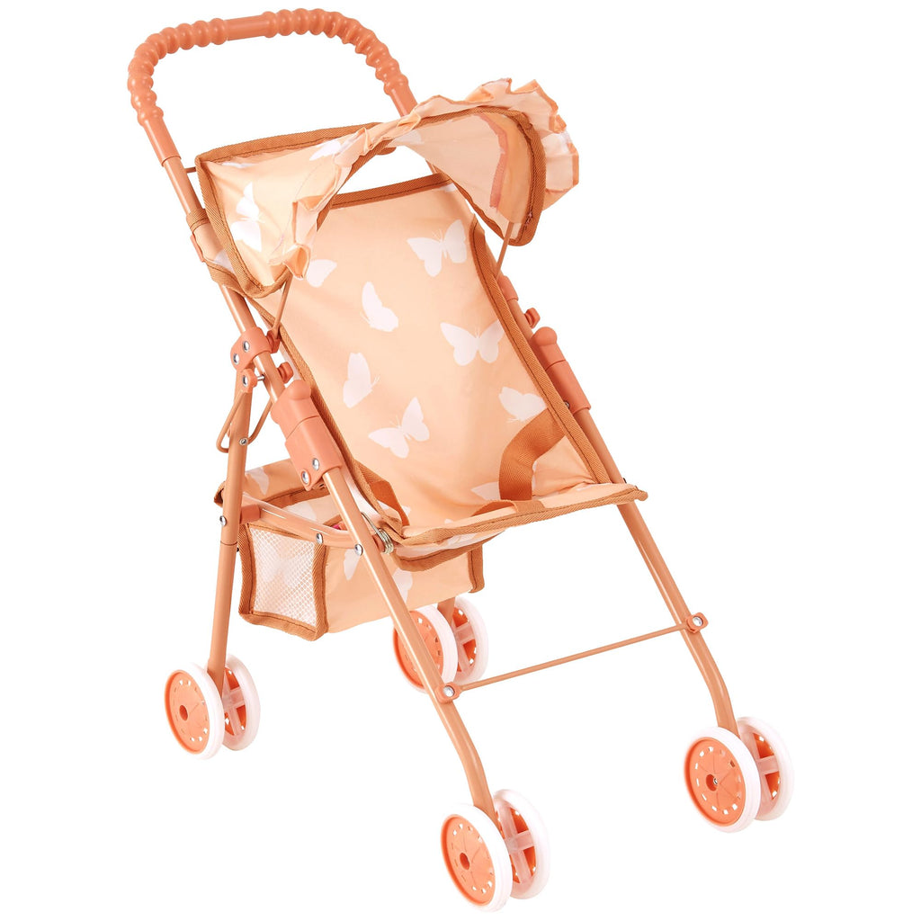 Baby Doll Stroller with Storage Basket, Foldable Frame, Canopy, Seatbelt K50183
