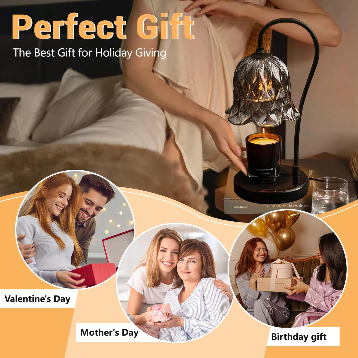 Candle Warmer Lamp with Timer Dimmer Marble Base H98542