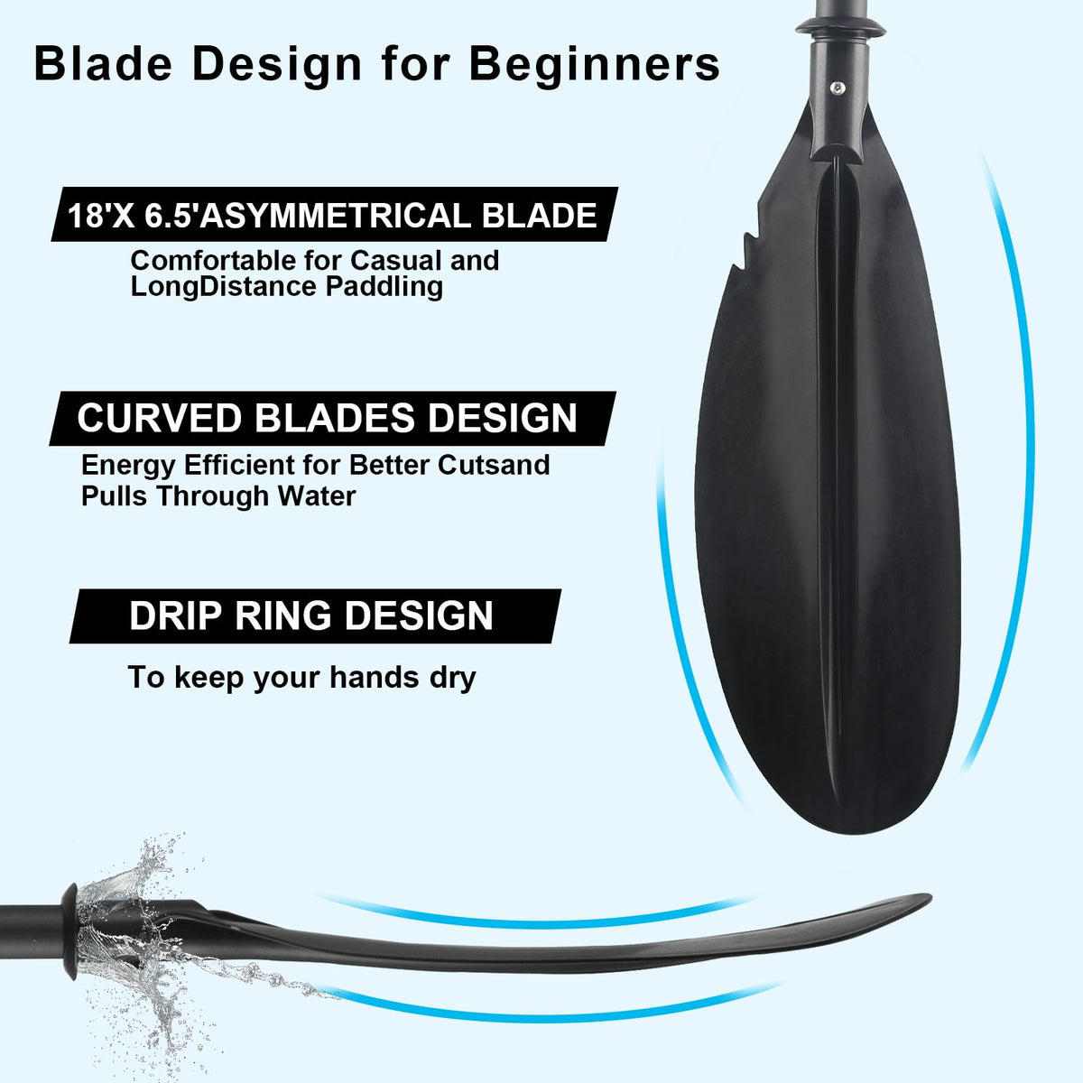 Telescoping Kayak Paddles with Paddle Leash X906