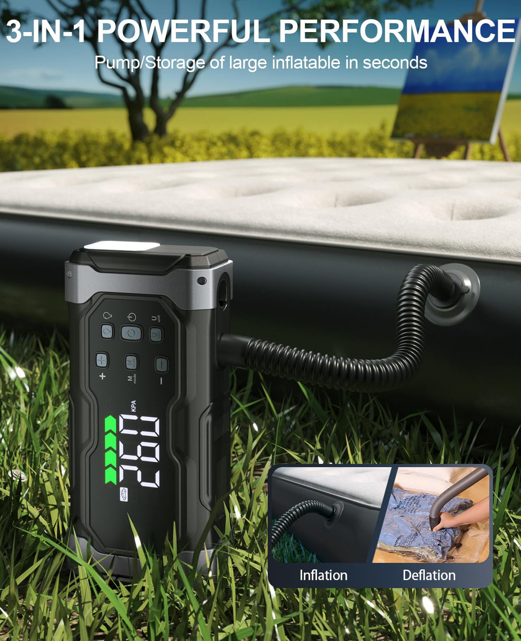 12V Portable Car Jump Starter with 150PSI Air Compressor G809