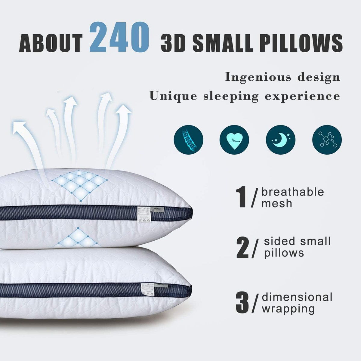 Queen Size Bed Pillows Set of 2 U55906