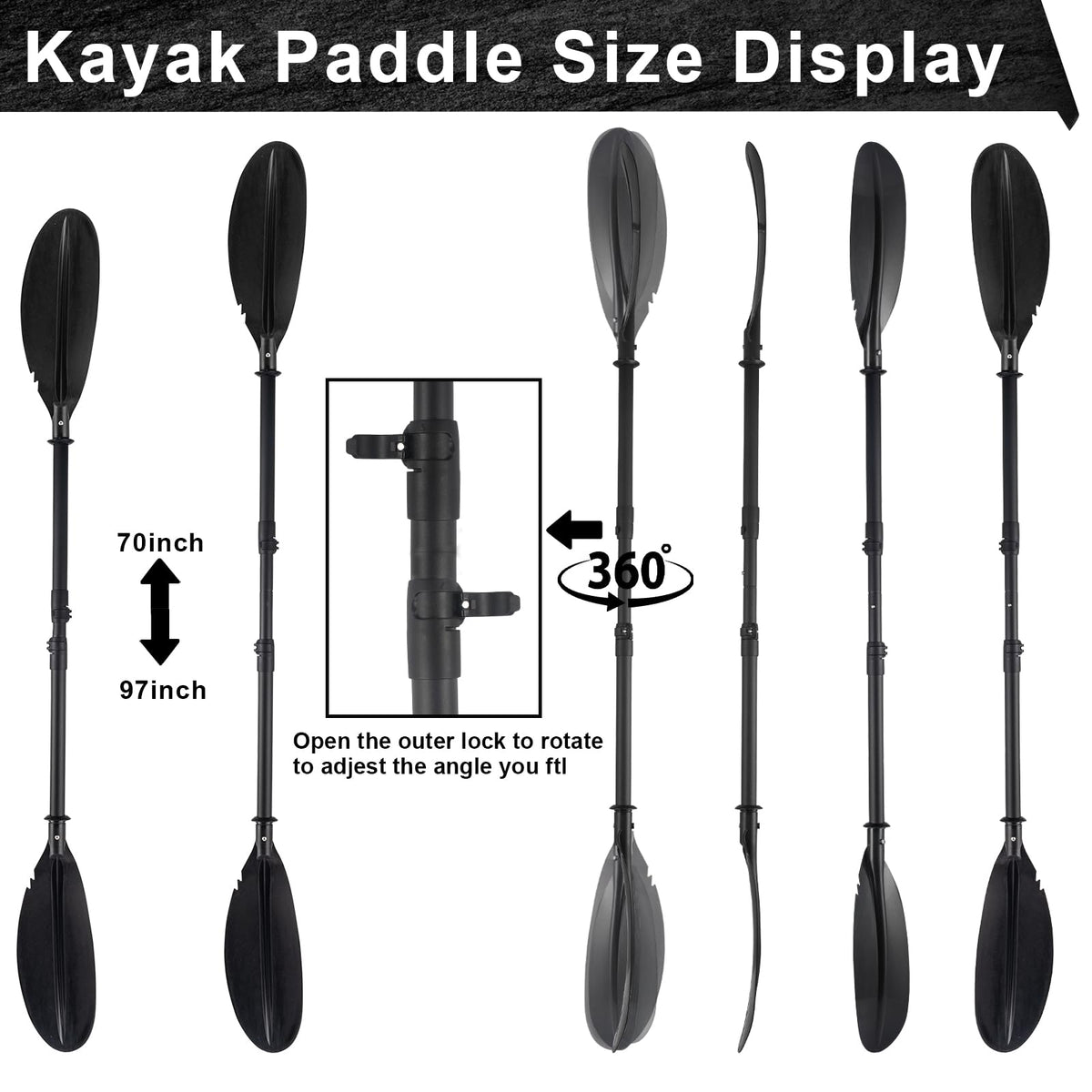 Telescoping Kayak Paddles with Paddle Leash X906