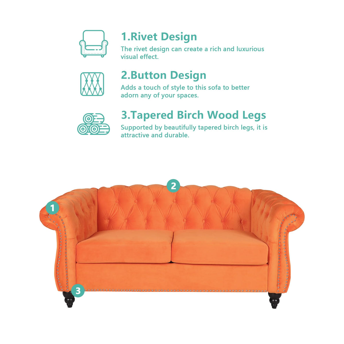 Tufted Velvet 2 Seater Sofa C584368