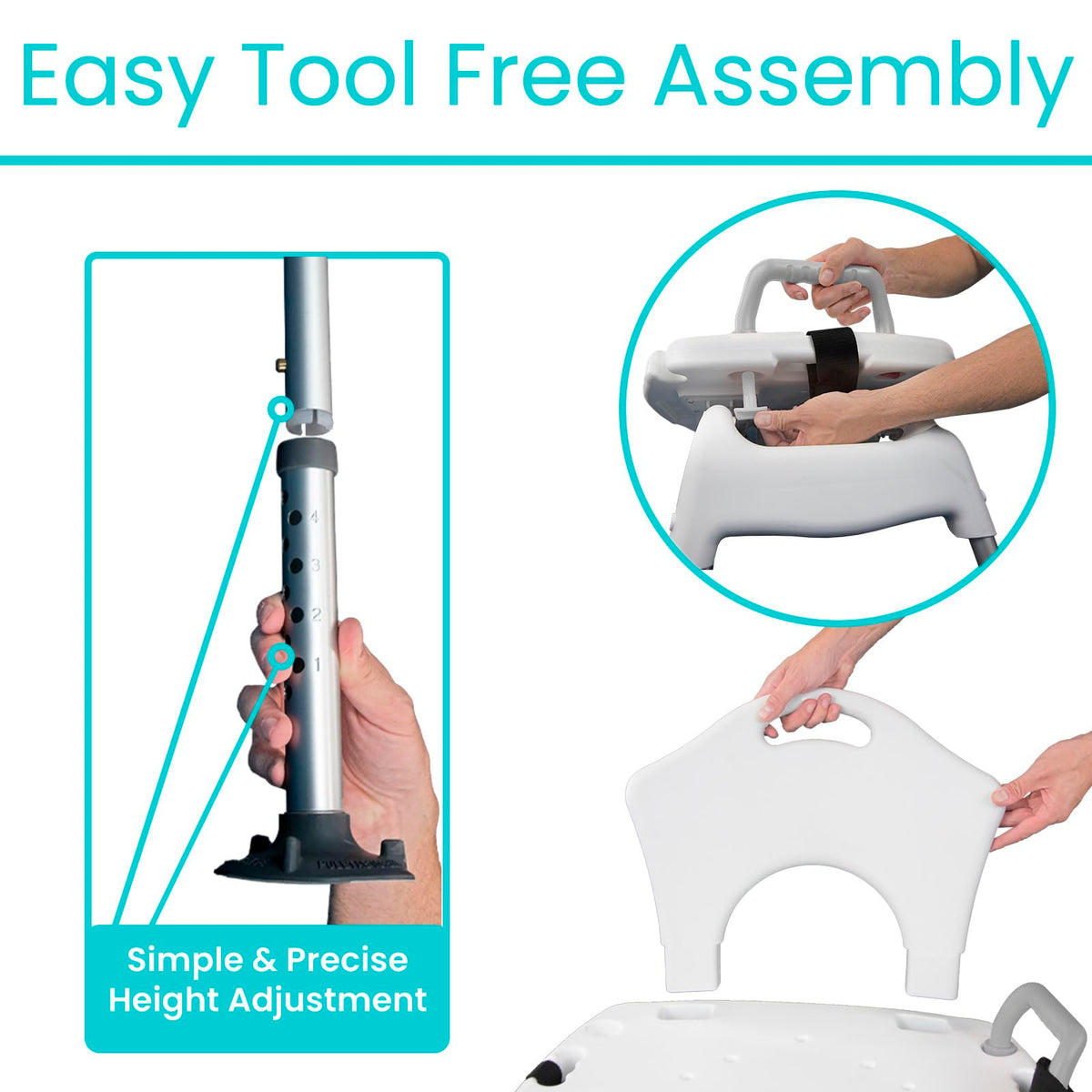 Sliding Shower Chair with Soap Tray and Safety Belt W8459