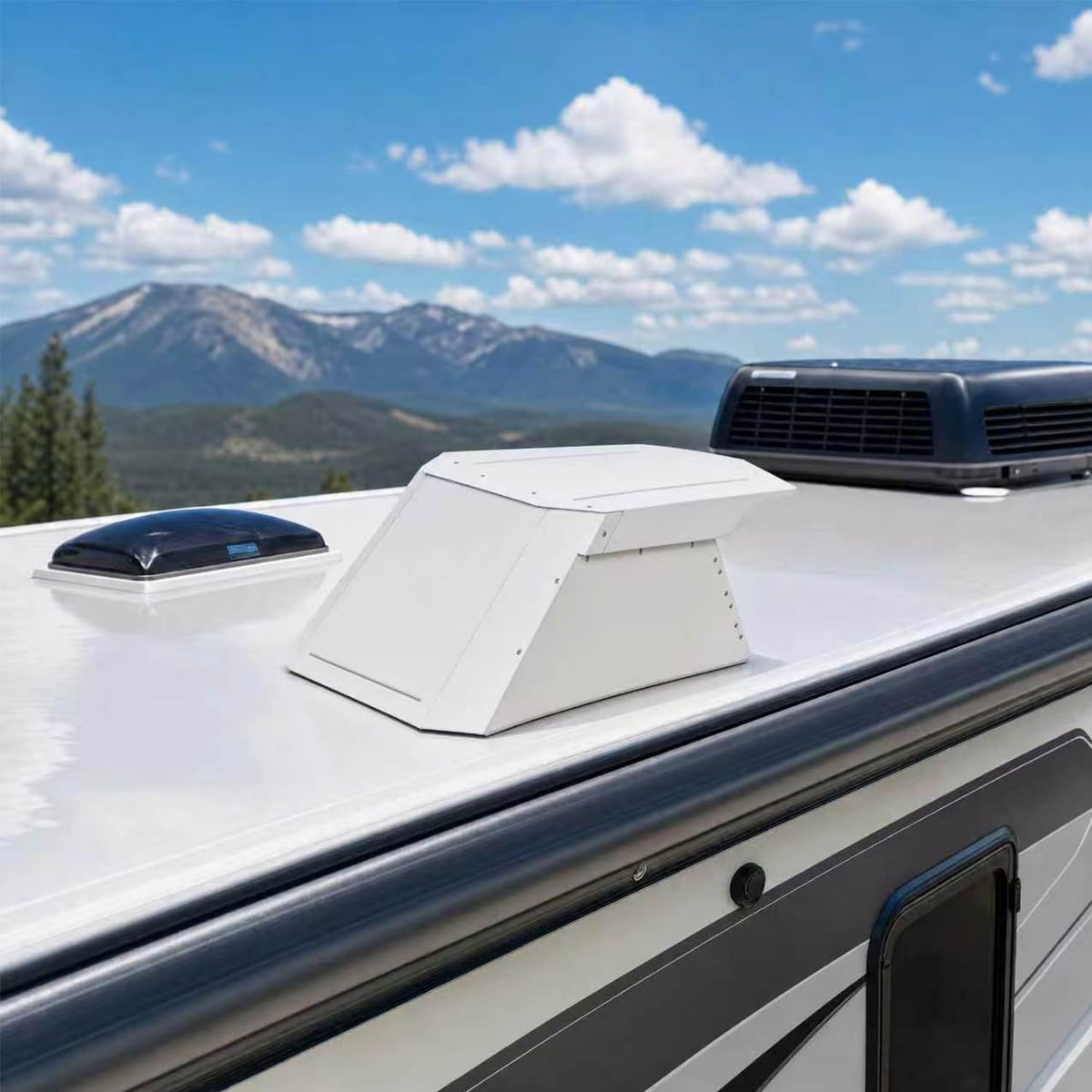 RV Roof Vent Cover, Metal, Rainproof, Universal Fit Q5691