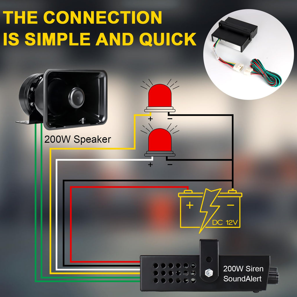 Police Siren PA System with Handheld Mic H3680