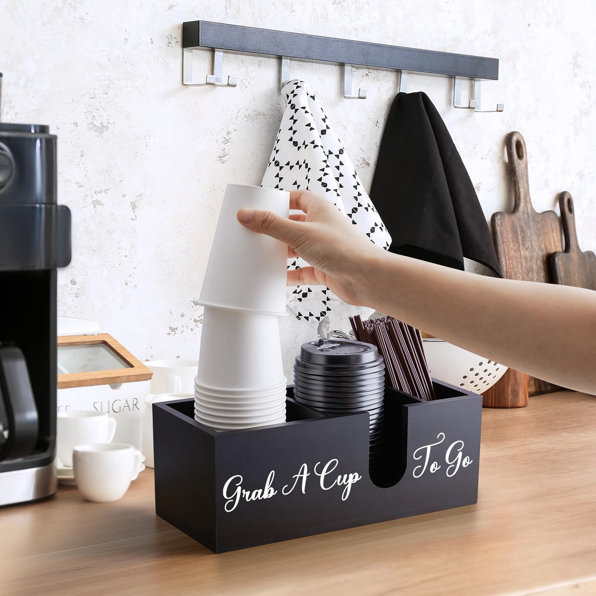 Wood Coffee Cup Holder for Countertop N390642