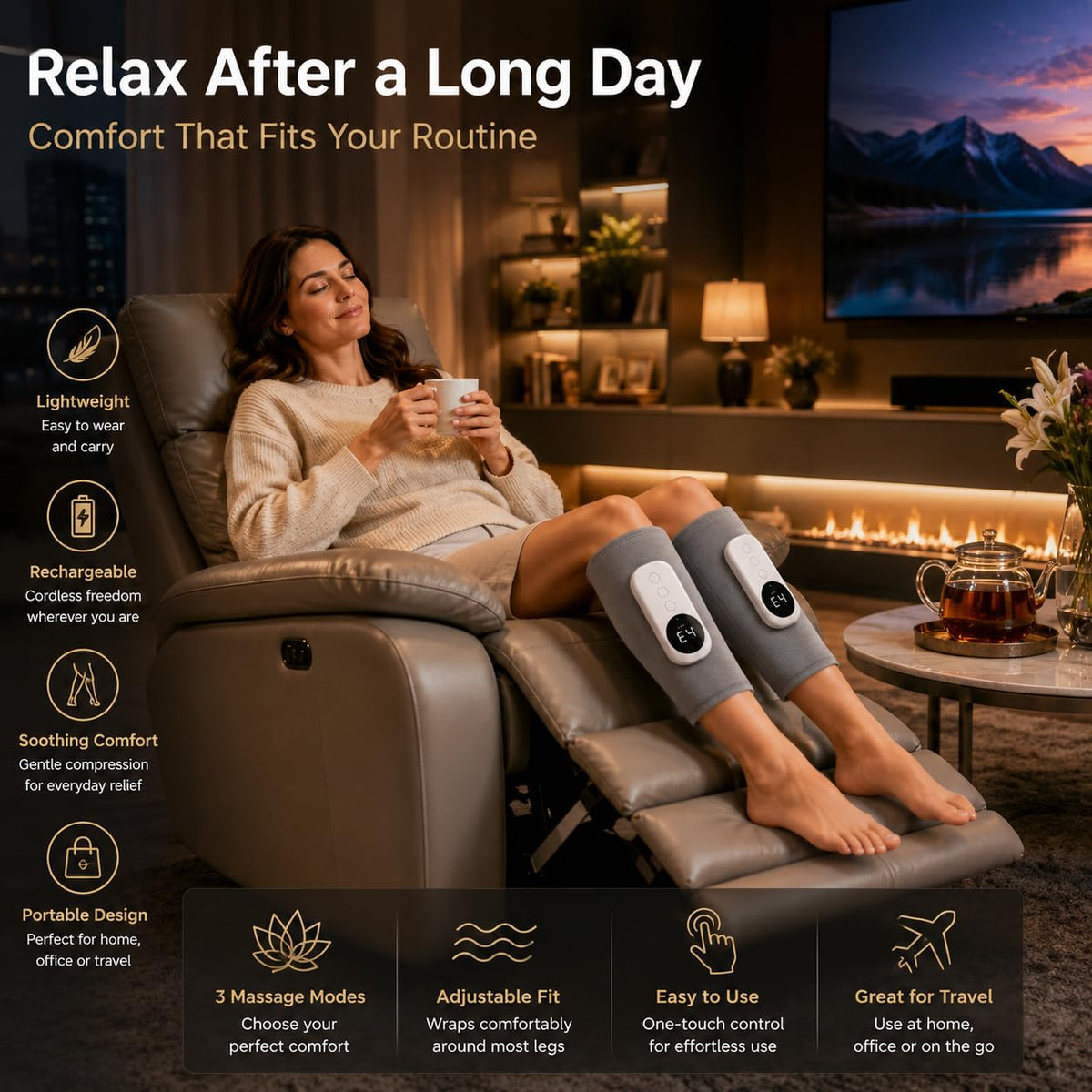 Cordless Air Massage Kneading Leg Massager I8107