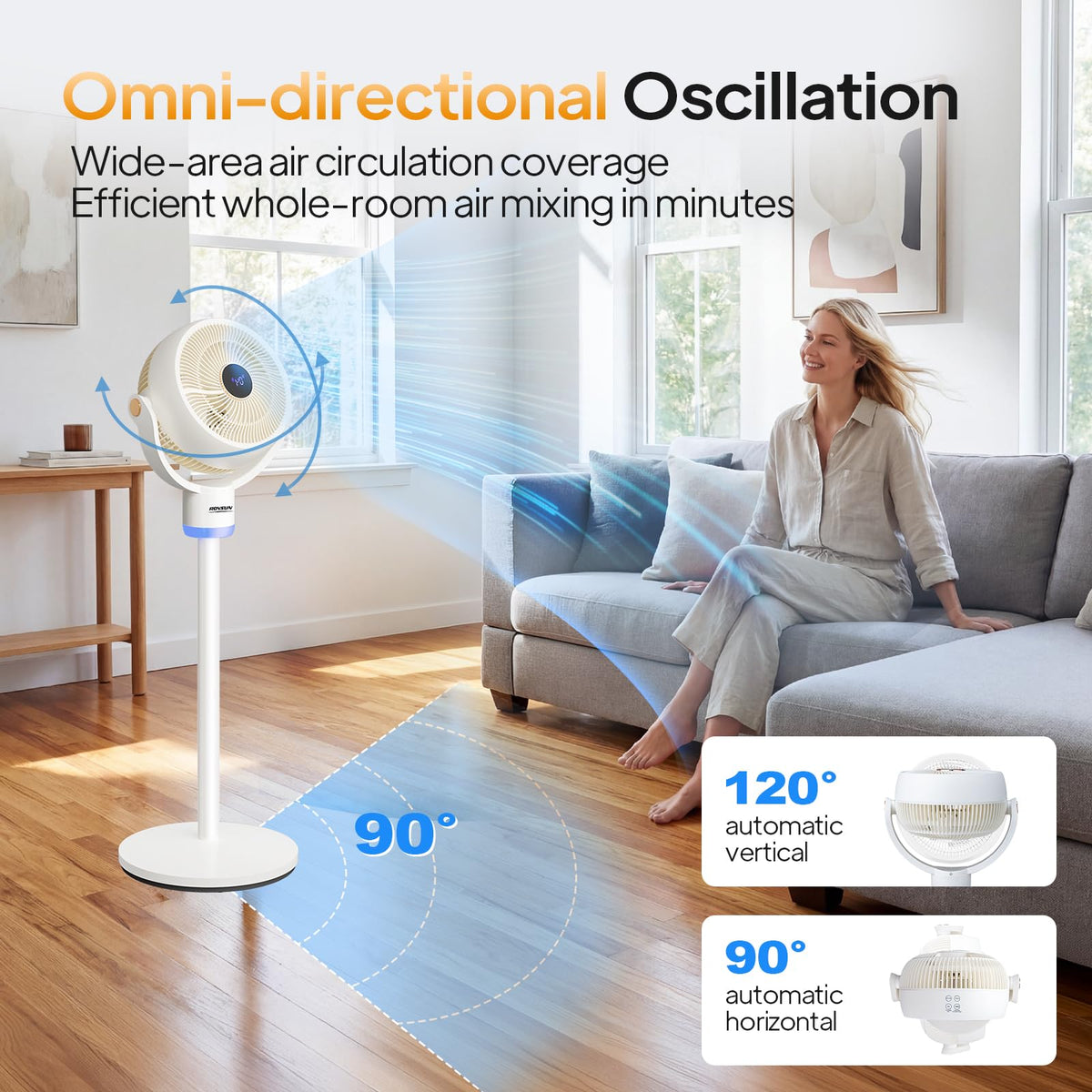 White Oscillating Pedestal Fan U58959