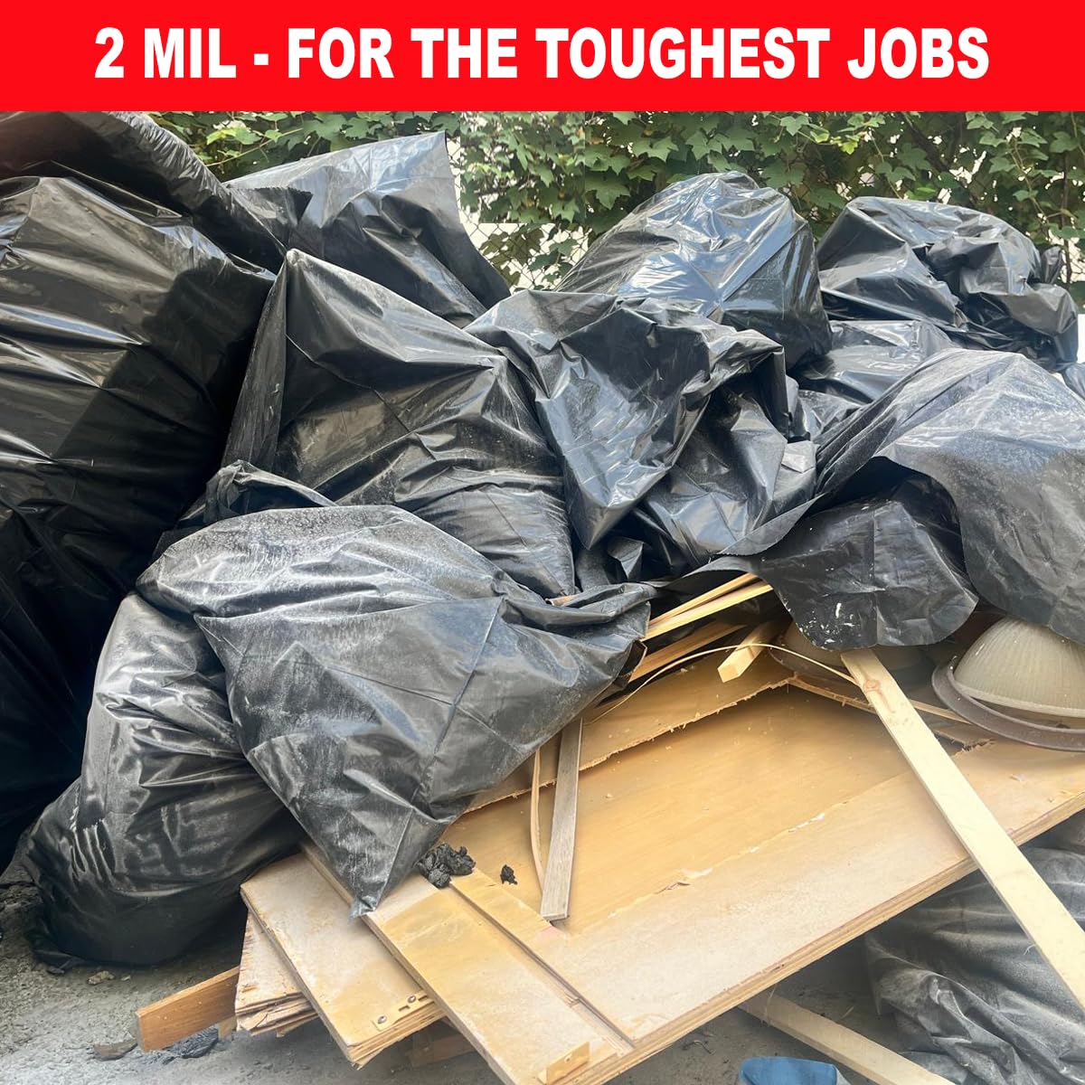 30-33 Gallon 2 MIL Heavy Duty Trash Bags 108 Count L7911