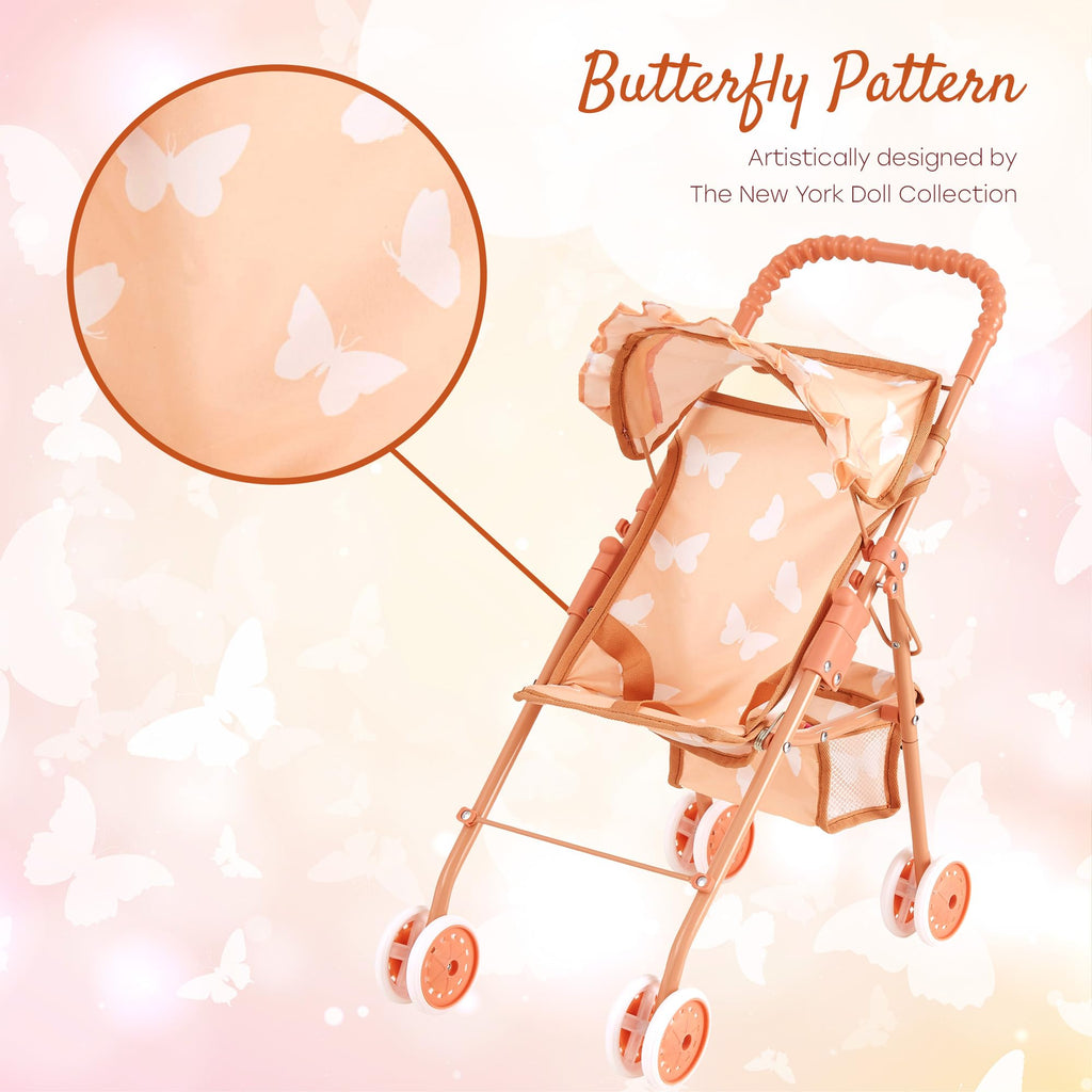 Baby Doll Stroller with Storage Basket, Foldable Frame, Canopy, Seatbelt K50183