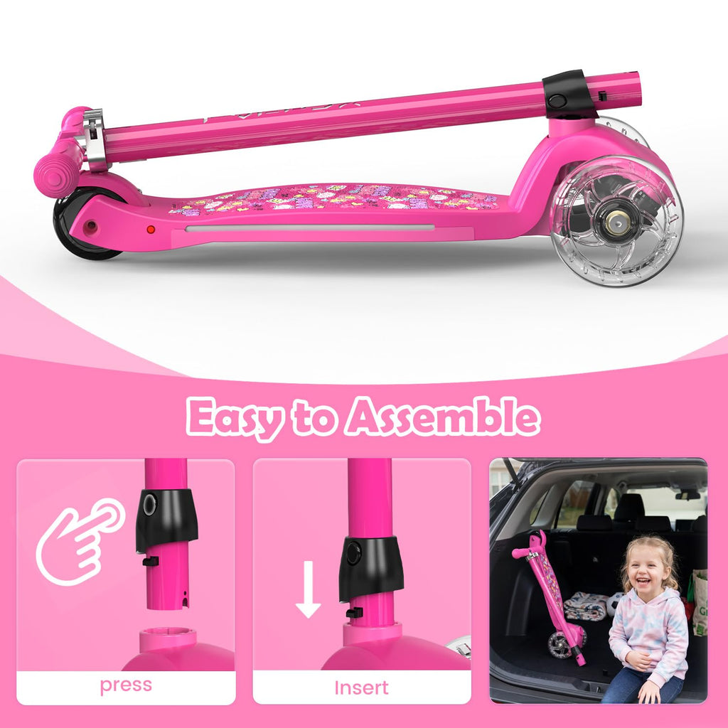 3-Wheel Kids Scooter with Light-Up Deck and Wheels D7172