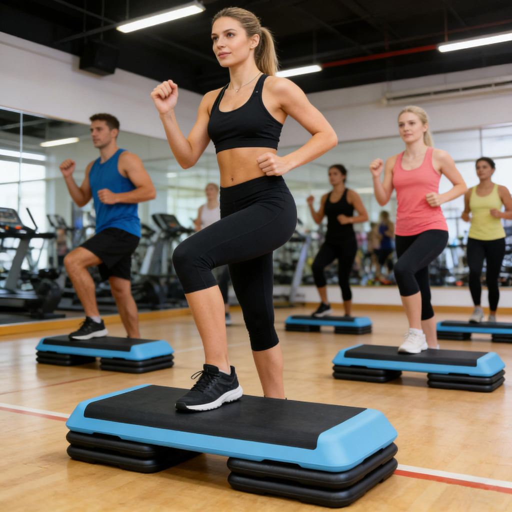 43'' Height-Adjustable Aerobic Stepper with 4 Detachable Risers G48833