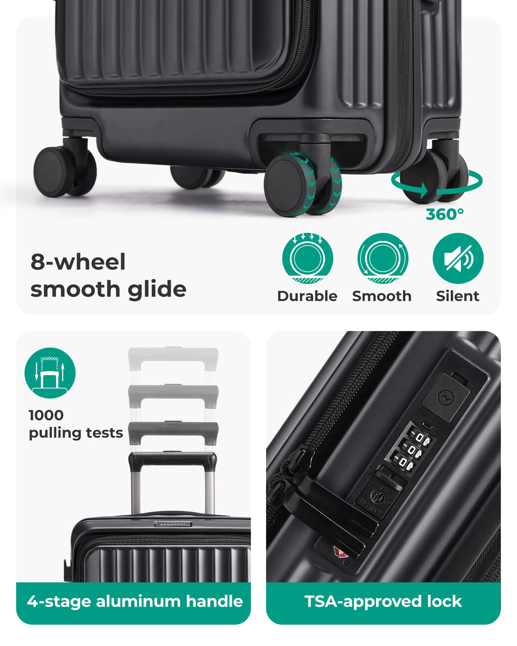 20" Expandable Carry-On Black A7980