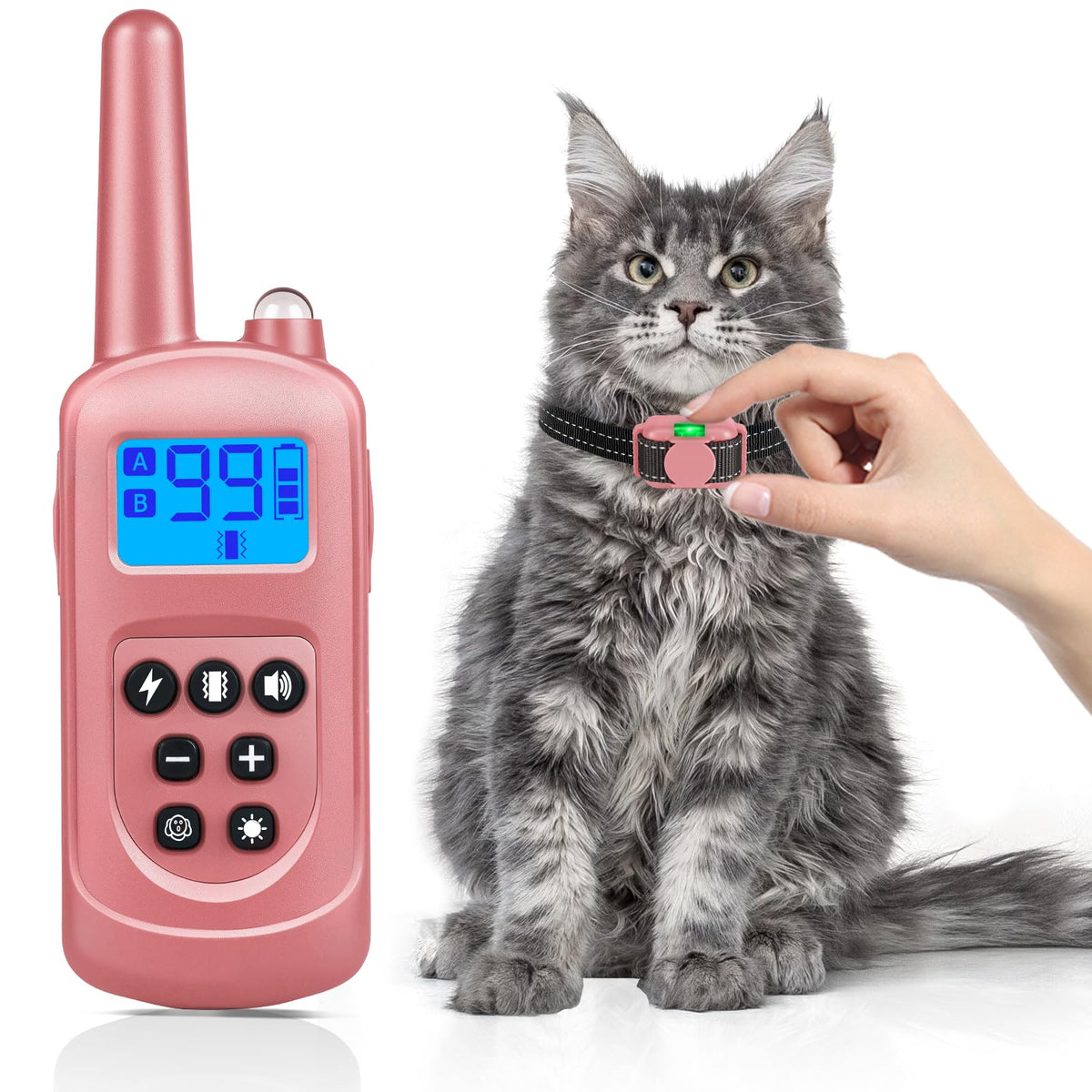 Pink Cat Shock Collar with Remote E8256