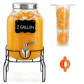 2 Gallon Glass Beverage Dispenser with Stand, Lid & Ice Core X5110