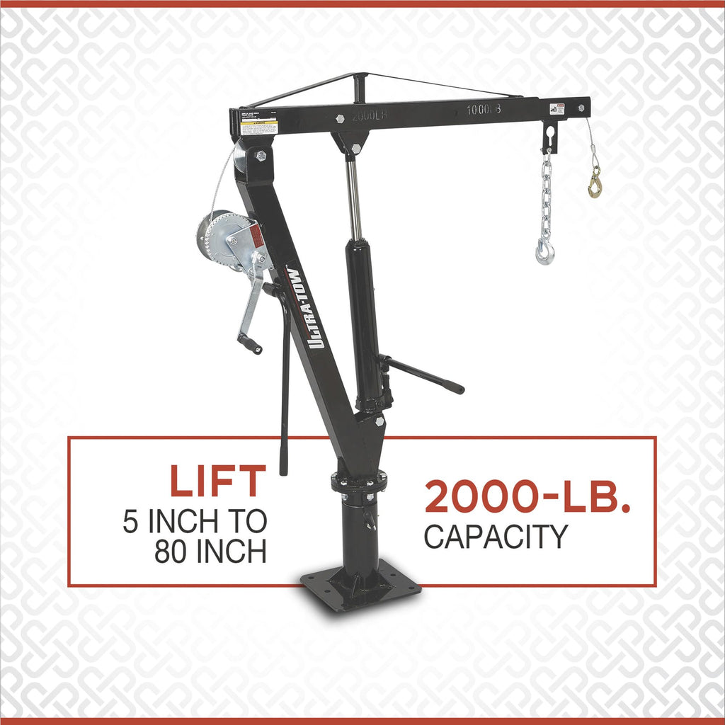 Hydraulic Pickup Truck Crane with Hand Winch 2000-Lb. Capacity U45220
