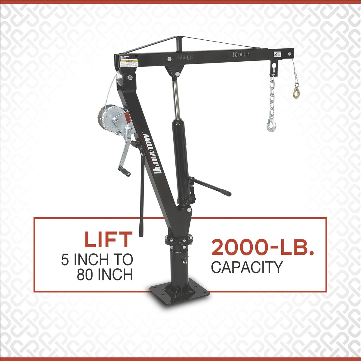 Hydraulic Pickup Truck Crane with Hand Winch 2000-Lb. Capacity U45220