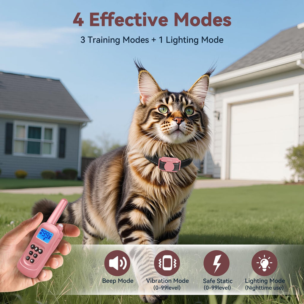 Pink Cat Shock Collar with Remote E8256