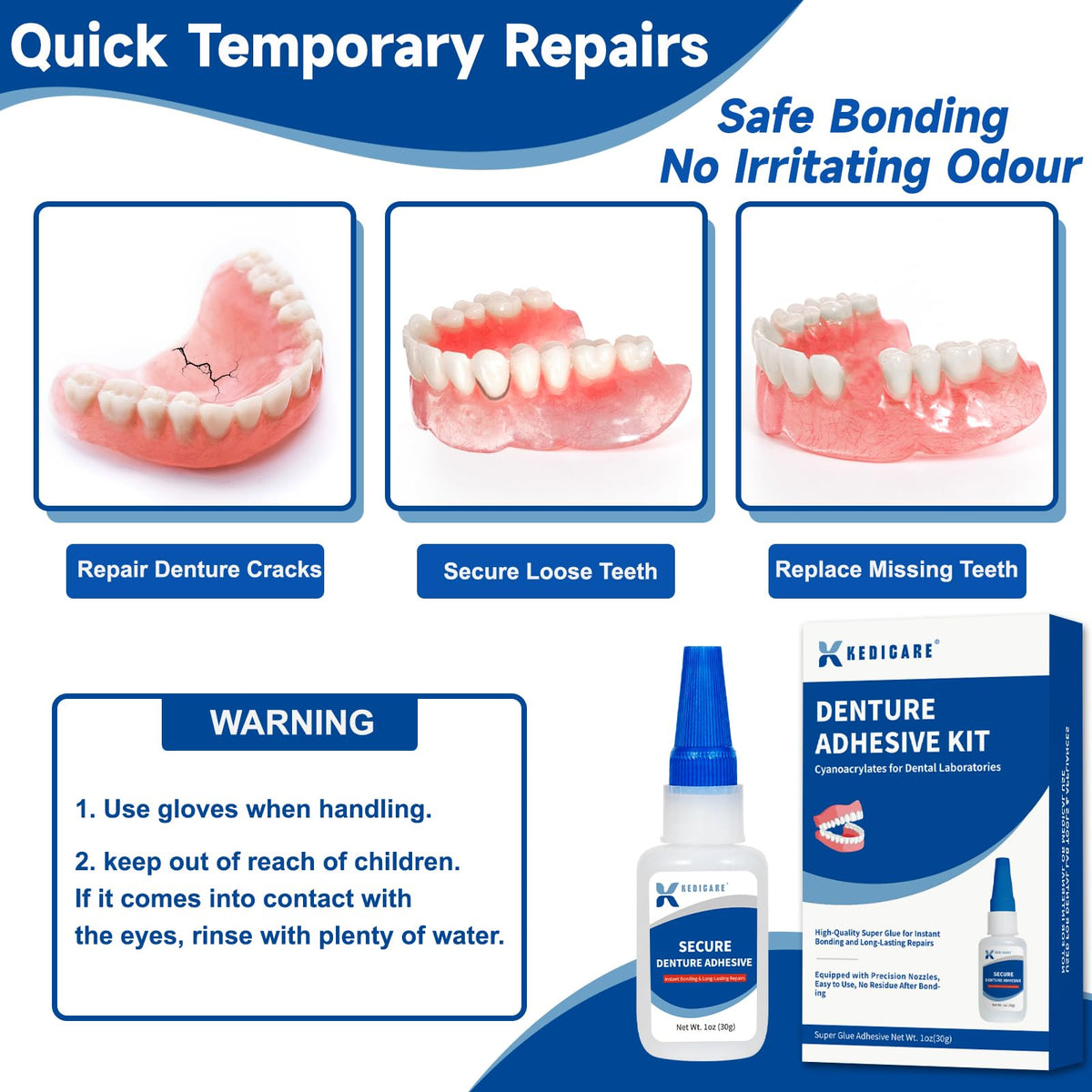Denture Repair Glue Kit 1oz N33526