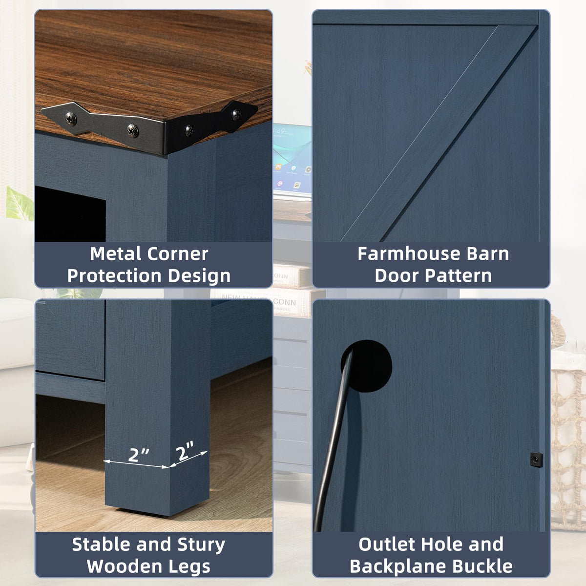 Set of 2 Nightstands with Charging Station and 2 Drawers U75427