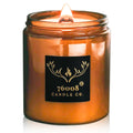 Soy Candle with Wood Wick in Amber Glass Jar O111