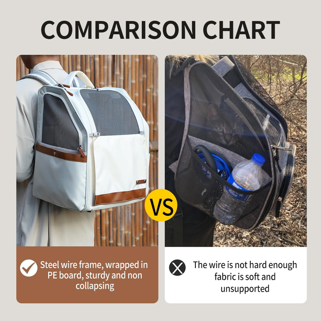 White Breathable Mesh Pet Backpack N5961