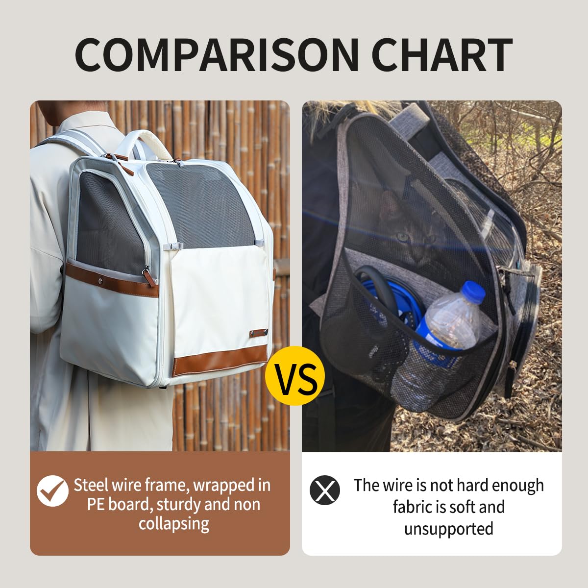 White Breathable Mesh Pet Backpack N5961