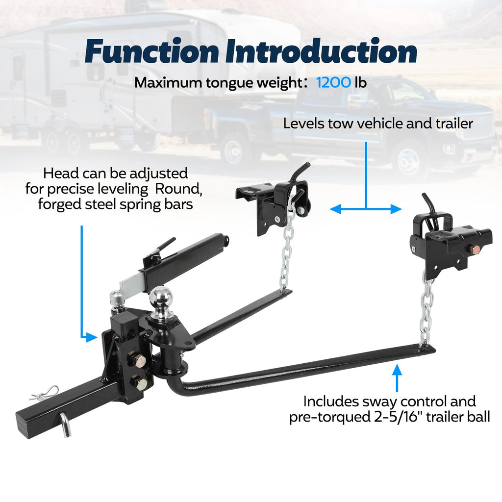 Weight Distribution Hitch with Sway Control Bar K149