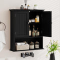 Black Wooden Bathroom Wall Cabinet with 2 Doors Z70108