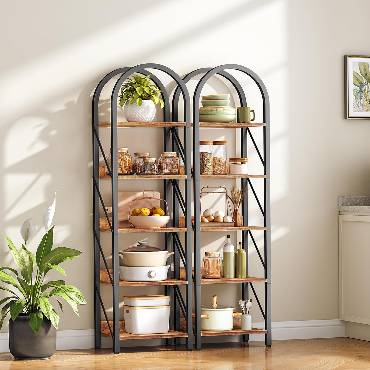 5-Tier Arched Bookshelf with Metal Frame M40370