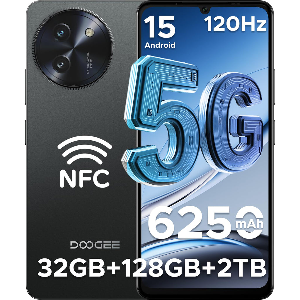 5G Unlocked Android Smartphone 32GB+128GB 6.75" 120Hz Dual SIM 6250mAh Q56100