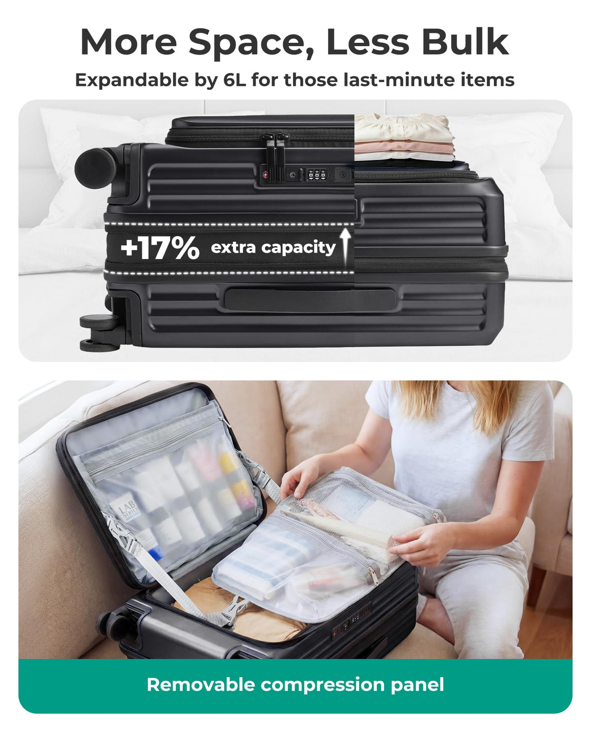 20" Expandable Carry-On Black A7980