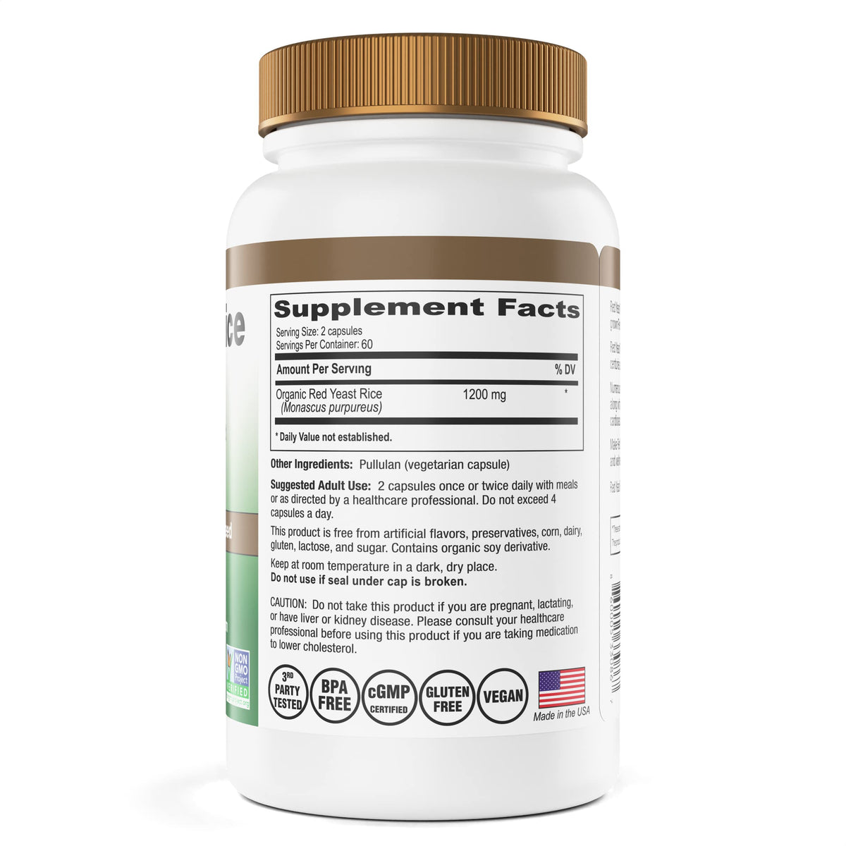 Red Yeast Rice 1200 mg 120 Capsules L7973