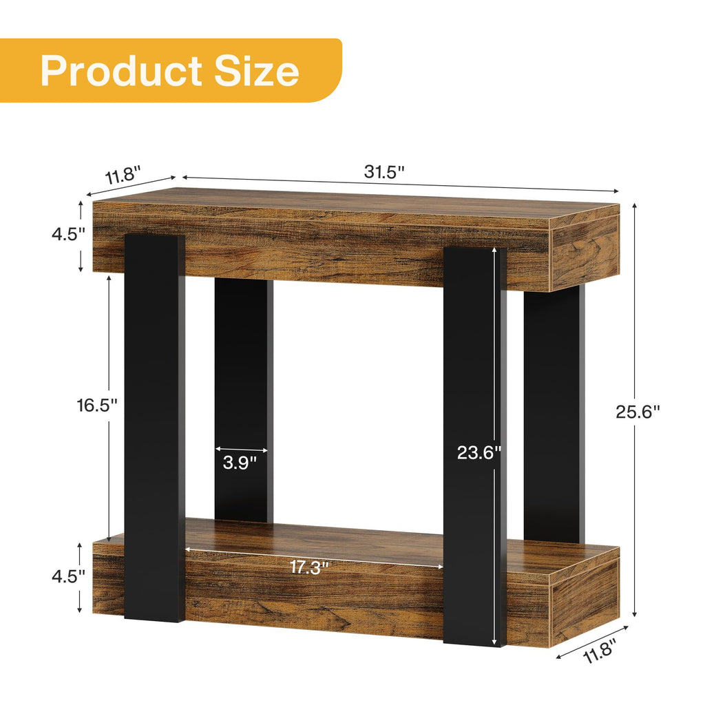 2-Tier Narrow End Table with Storage Shelf P258