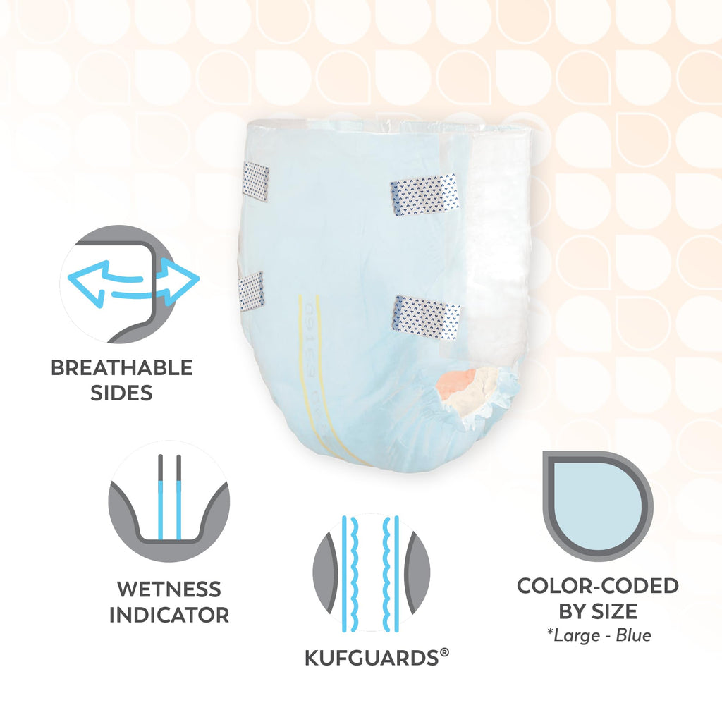 Adult Diapers with Tabs, Large, 12 Ct B7642