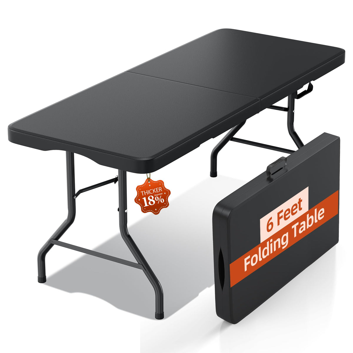 6FT Heavy Duty Foldable Plastic Table I2432