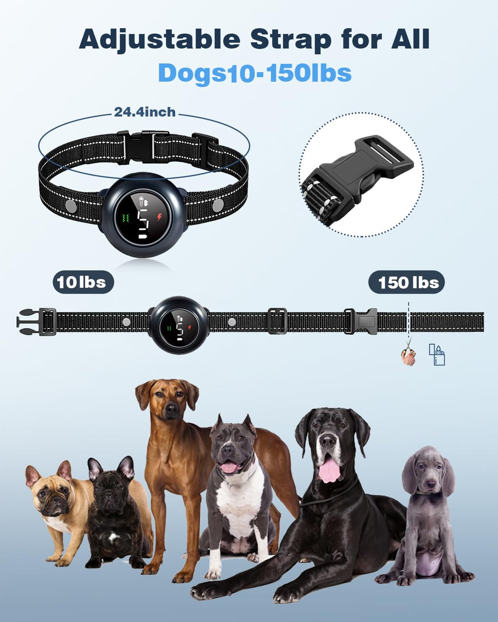 2-in-1 Dog Shock Collar & Dog Bark Collar IP67 Waterproof Y242779